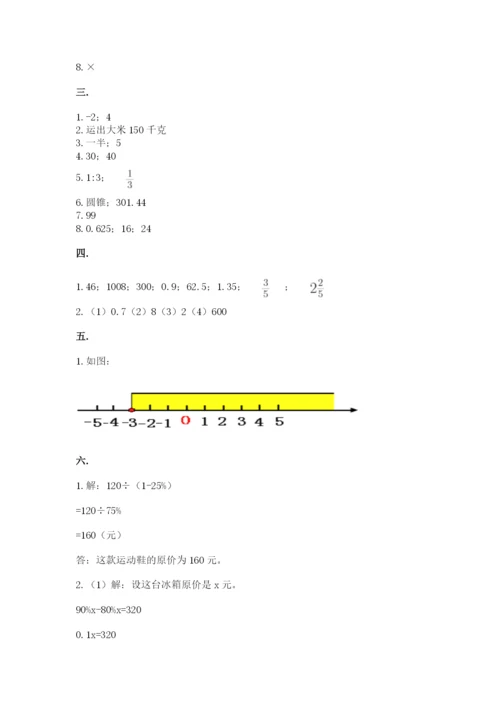 六年级毕业班数学期末考试试卷【实用】.docx