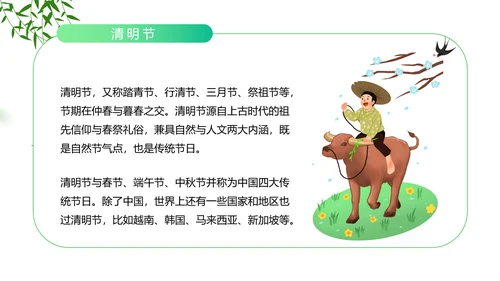 踏草“云祭扫”专题课件PPT模板