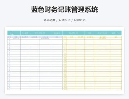 蓝色财务记账管理系统