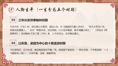 唐代诗人李白介绍通用PPT模板