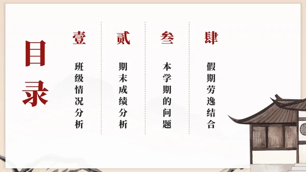 中国风水墨简约高级初中期末家长会PPT模板