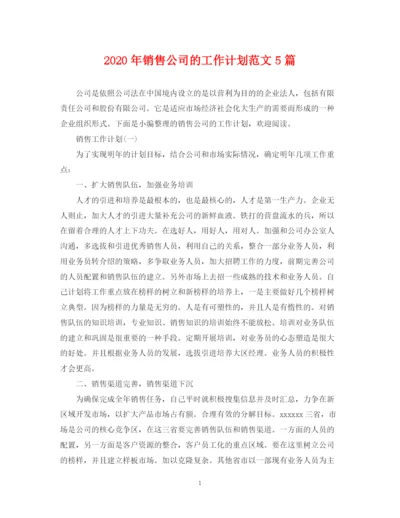 精编之年销售公司的工作计划范文5篇.docx
