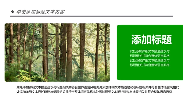 绿色清新森林环保宣传低碳日主题班会PPT模板