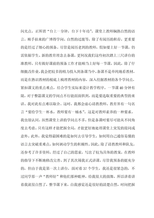 大学生高中语文实习总结