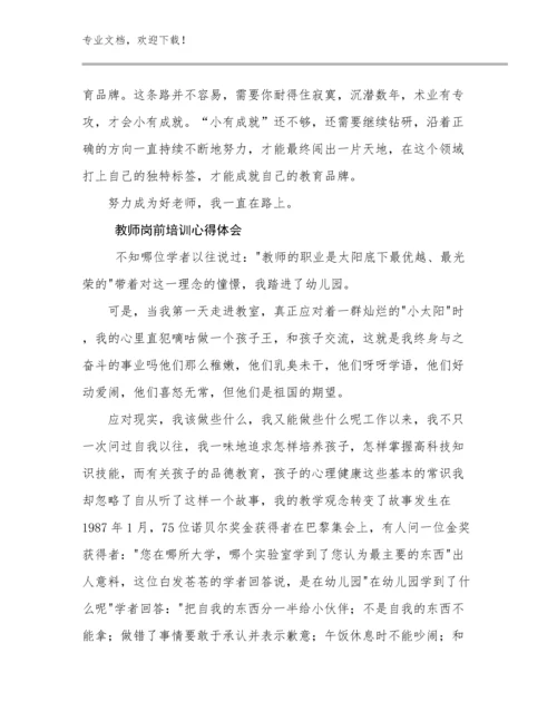 教师岗前培训心得体会优选例文9篇.docx