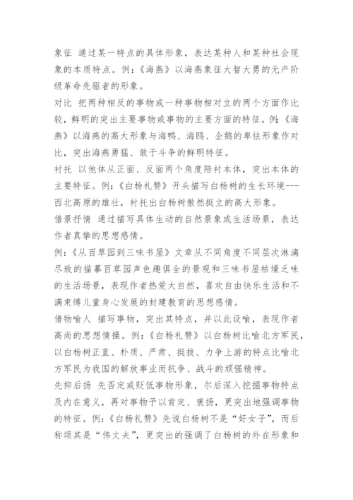 人教版初一语文知识点总结归纳.docx