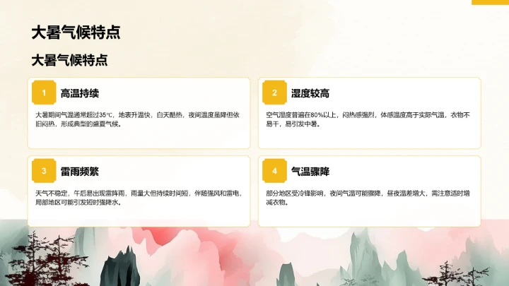 二十四节气大暑PPT模板