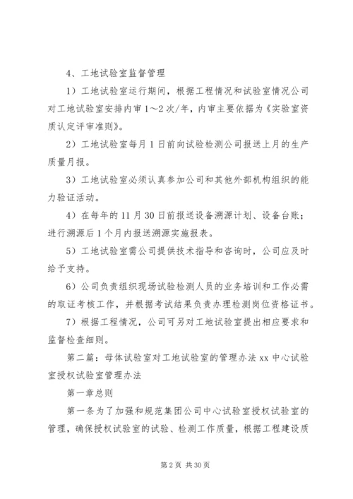 公路工程母体试验室对工地试验室的管理办法 (6).docx