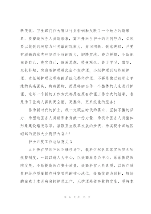 护士月度工作总结范文.docx