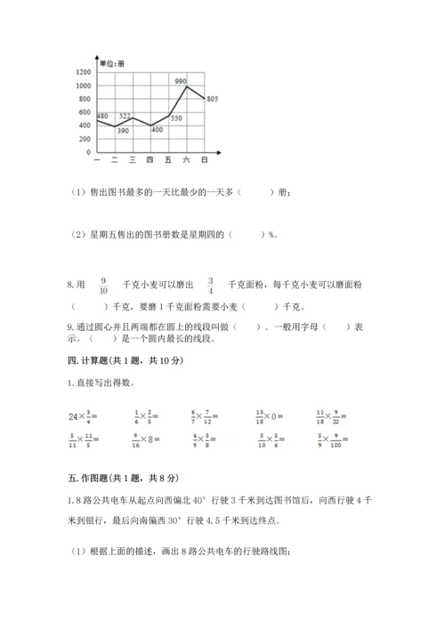 小学六年级上册数学期末测试卷及完整答案（全国通用）.docx