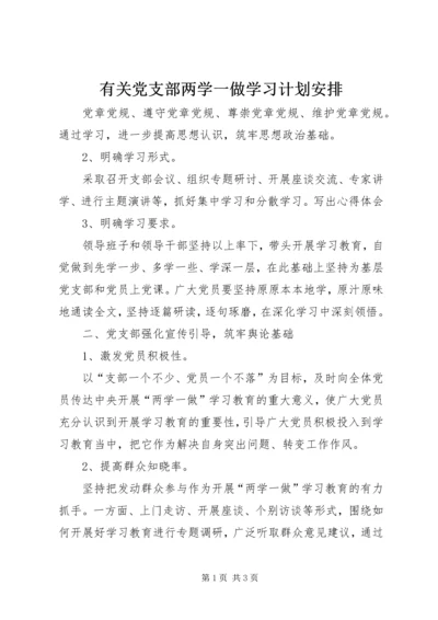 有关党支部两学一做学习计划安排.docx