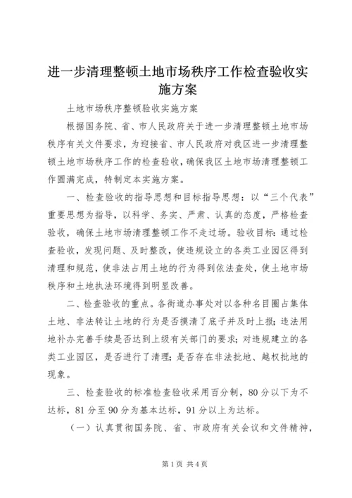 进一步清理整顿土地市场秩序工作检查验收实施方案 (4).docx