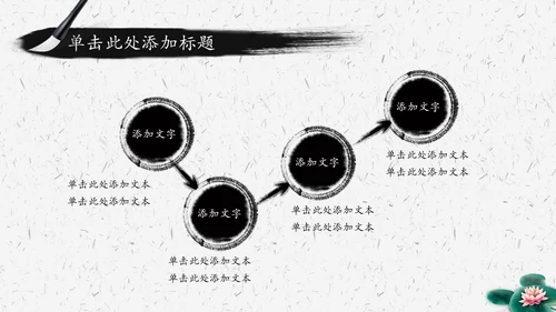 水墨荷花中国风传统文化PPT模板