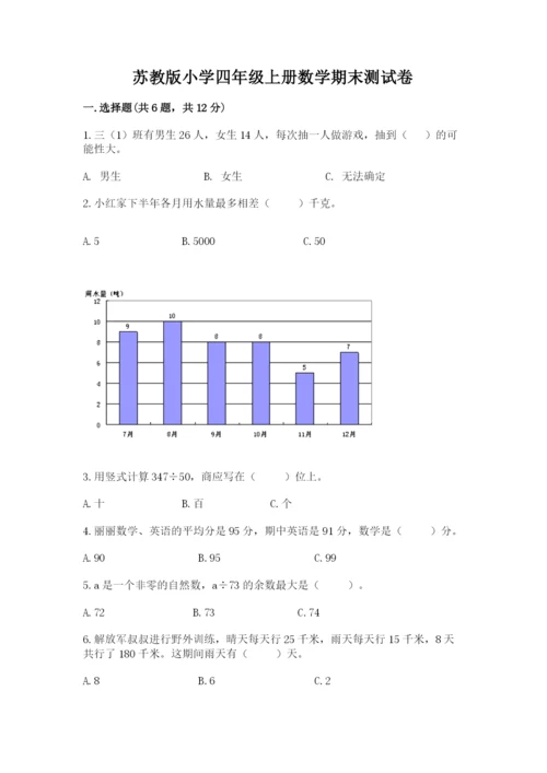 苏教版小学四年级上册数学期末测试卷完整版.docx