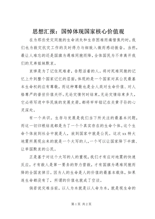 思想汇报：国悼体现国家核心价值观.docx