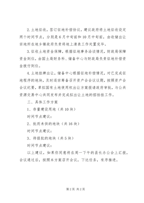 关于做好土地收储出让工作的建议.docx