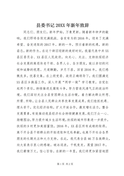 县委书记20XX年新年致辞.docx