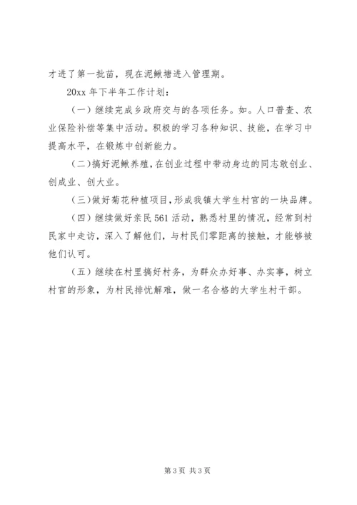 村官上半年工作总结及下半年工作计划.docx