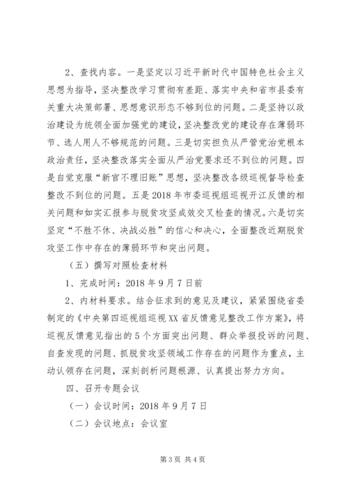 落实上级巡视、巡察反馈意见整改决胜整县脱贫摘帽专题民主生活会的实施方案.docx