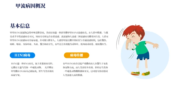 预防甲流主题教育知识科普通用PPT模板