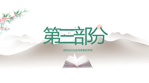 淡雅小清新诗歌朗诵动态ppt模板