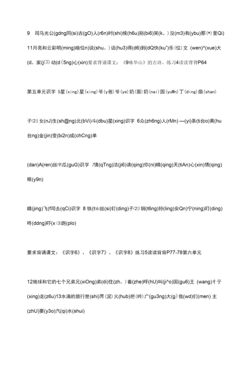 新苏教版一年级下册语文一到八单元听写词语单(备课资料).docx