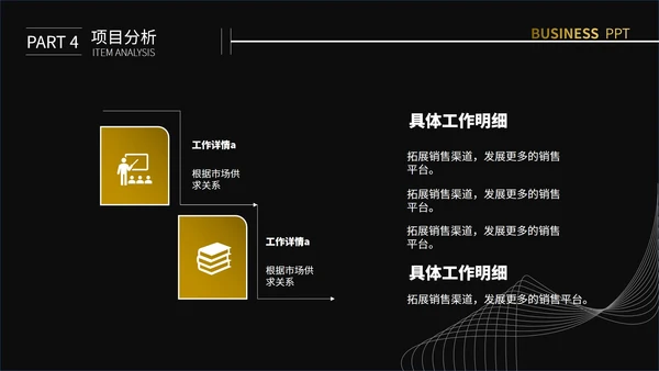 黑色简约线条创业计划书通用PPT模板
