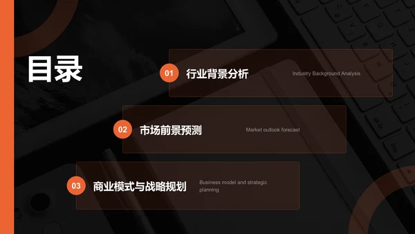 橙色简约风IT互联网商业计划书PPT模板