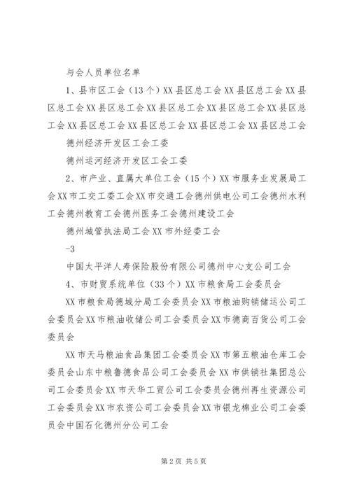 关于召开XX市总工会十五届委员会四次全委会议.docx