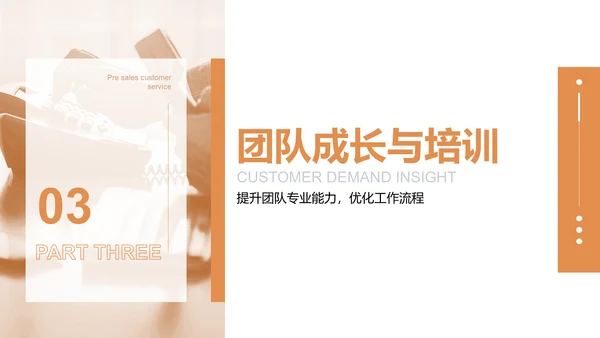 橙色商务风售前客服年终总结PPT模板
