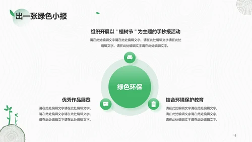 绿色简约植树节活动策划PPT