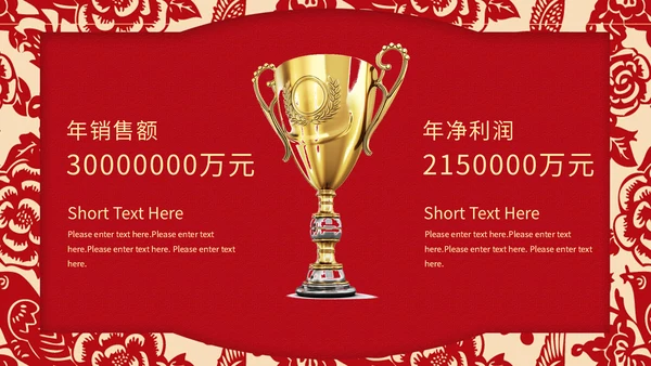 喜庆中国红公司企业喜报通用PPT模版
