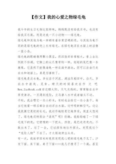 【作文】我的心爱之物绿毛龟.docx