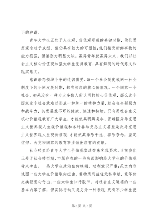 党员学习社会主义核心价值观思想汇报.docx