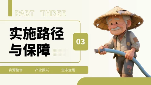 绿色卡通风乡村振兴实施建议PPT