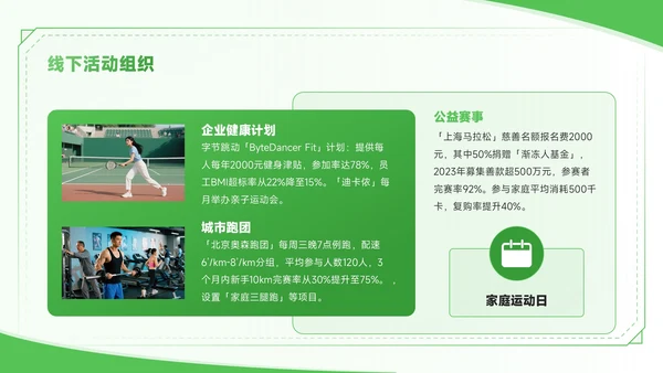 绿色商务风全民健身一起燃烧卡路里