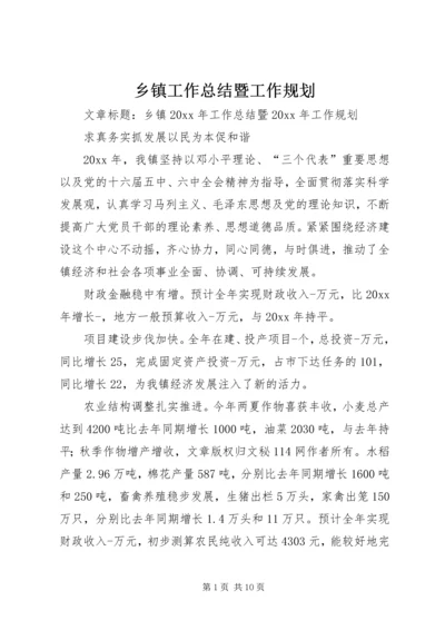 乡镇工作总结暨工作规划.docx