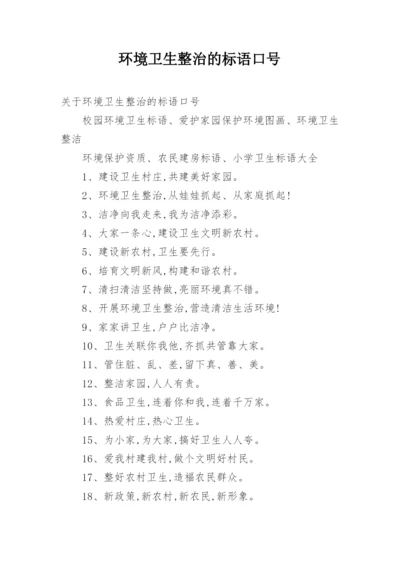 环境卫生整治的标语口号.docx