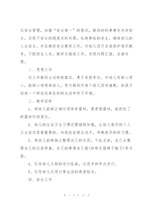 幼儿园中班个人工作计划5篇.docx