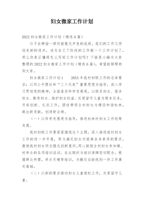 妇女微家工作计划.docx
