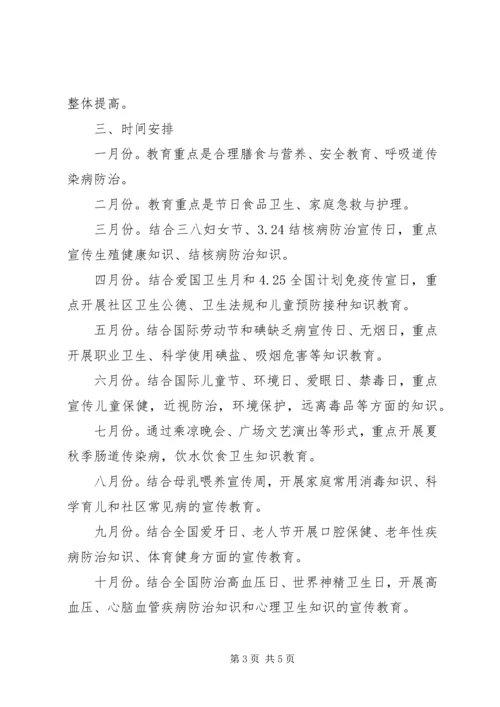 社区健康宣传工作计划.docx