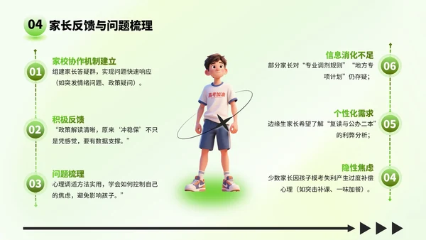 绿色弥散风格高考家长会：助力孩子冲刺高考PPT模板