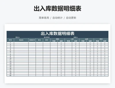 出入库数据明细表