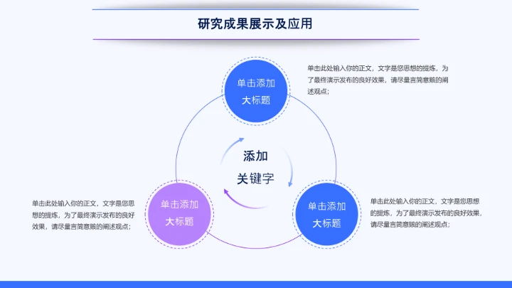 蓝紫色简约学术毕业论文答辩PPT模板