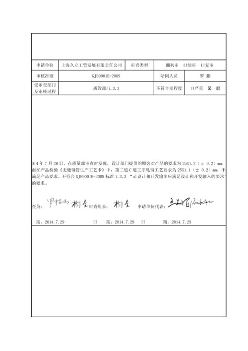 24质量管理体系不符合项报告14项.docx