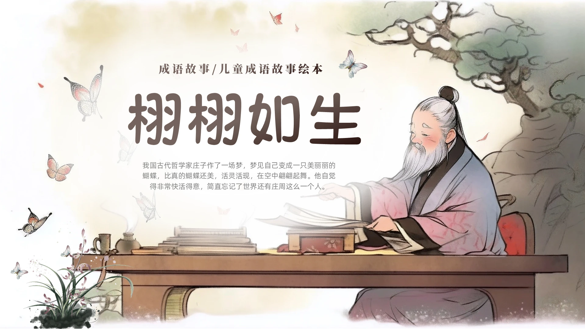 水墨插画风卡通儿童成语故事儿童成语故事绘本