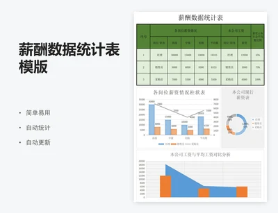 薪酬数据统计表模版