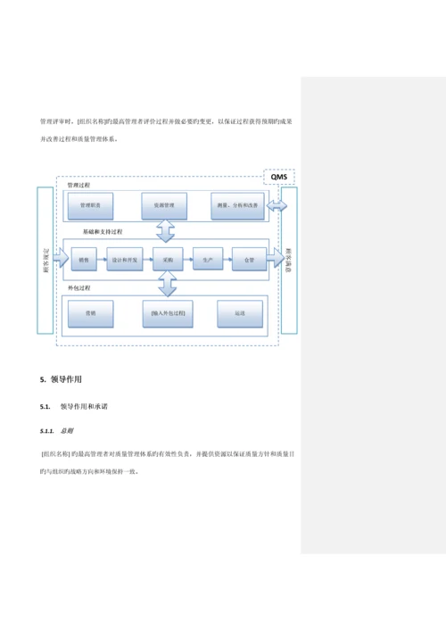 适用ISO9-的短小精干的质量手册模板.docx