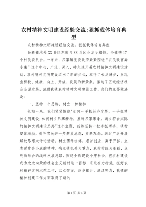 农村精神文明建设经验交流-狠抓载体培育典型.docx