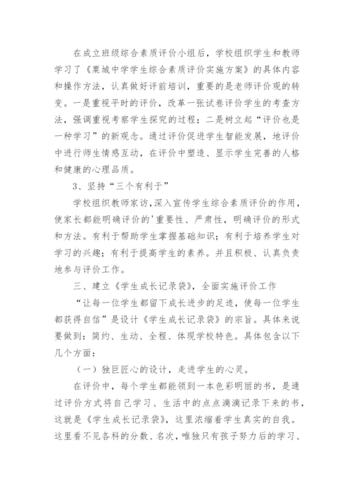 学校学生综合素质评价工作总结.docx